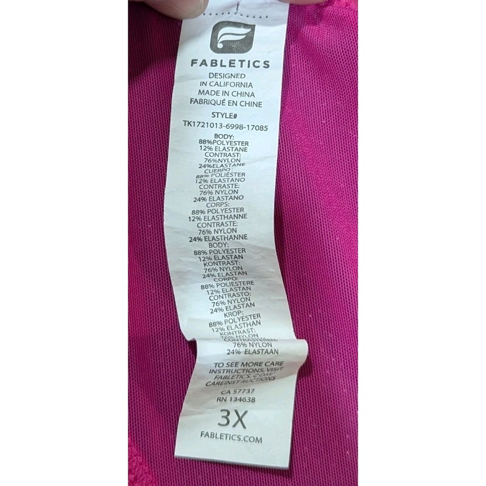 Fabletics Womens Pink Hayden Racer Back TankTop Performance Shirt Active Size 3X - Picture 6 of 6